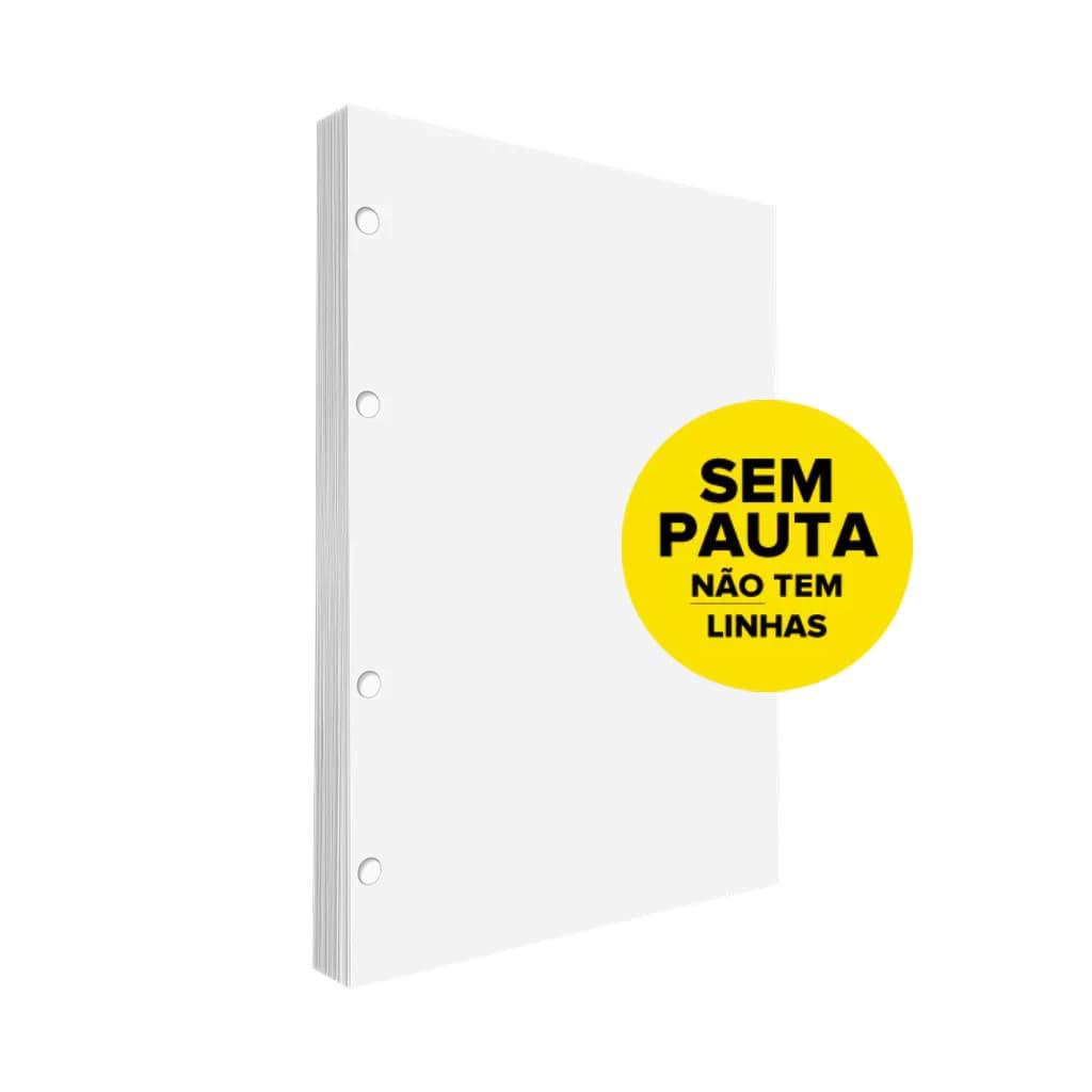 Refil Argolado Sem Pauta 90g 80 Folhas Universitário Colegial A5