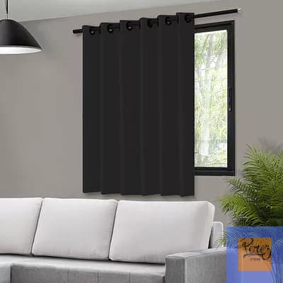 Cortina Blecaute Blackout Preta Branca Bege 140x140cm c/ Alça para Bastão 100% PVC Corta Luz