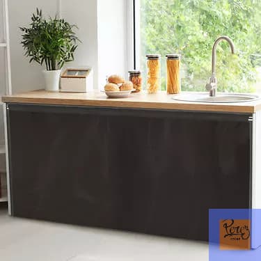 Cortina para Pia de Cozinha Tecido Poliéster Lisa Lavável 1,00cm x 1,40cm Varias Cores