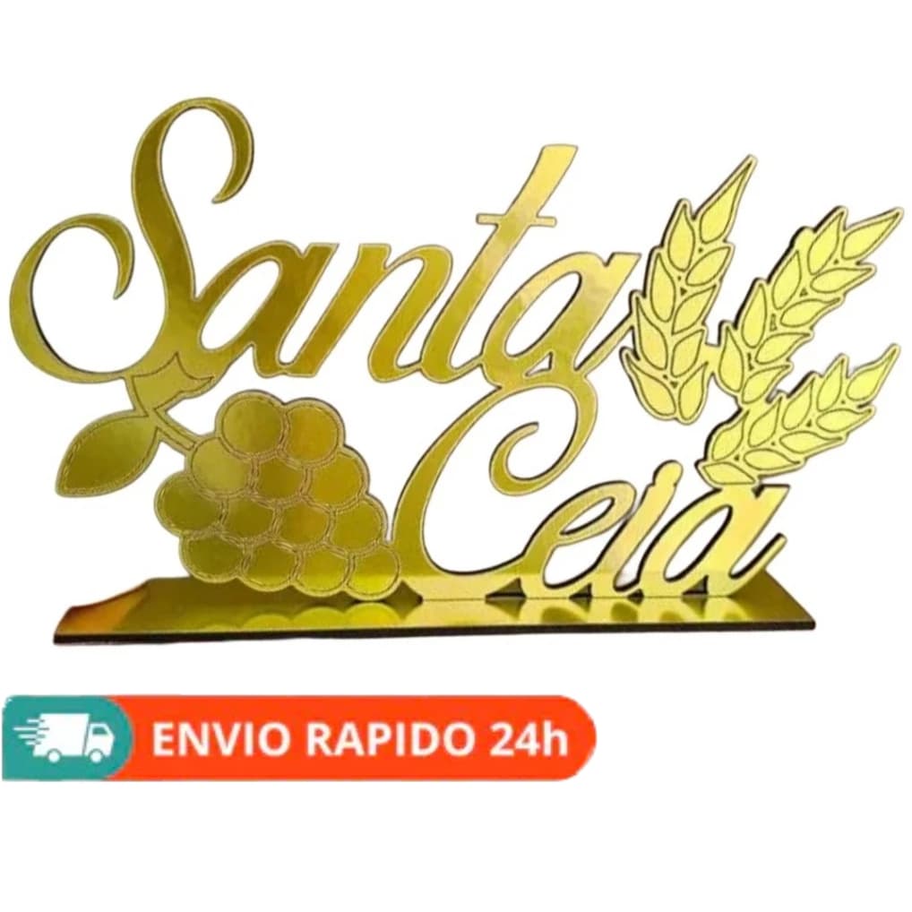 PLACA FRASE DECORATIVA SANTA CEIA PRIMICIAS CULTO DA FAMÍLIA AÇÃO DE GRACAS MDF