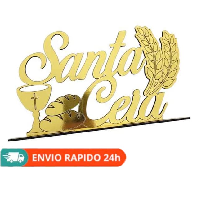 Placa SANTA CEIA em mdf
