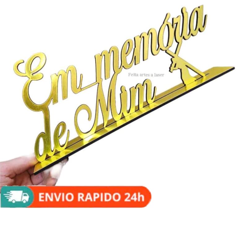 Placa frase EM MEMÓRIA DE MIM  para santa ceia e igrejas, dourado, prata e cru