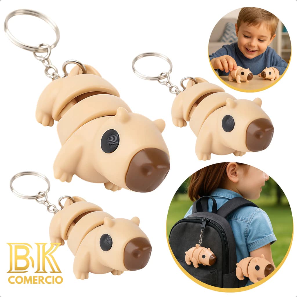 Chaveiro Capivara Articulada Brinquedo Fofa Capy Bara Argola