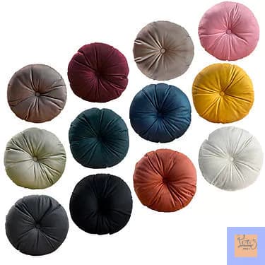 Assento Futon Almofada Redonda Oxford Tecido Leve C/ Botao 40x40cm
