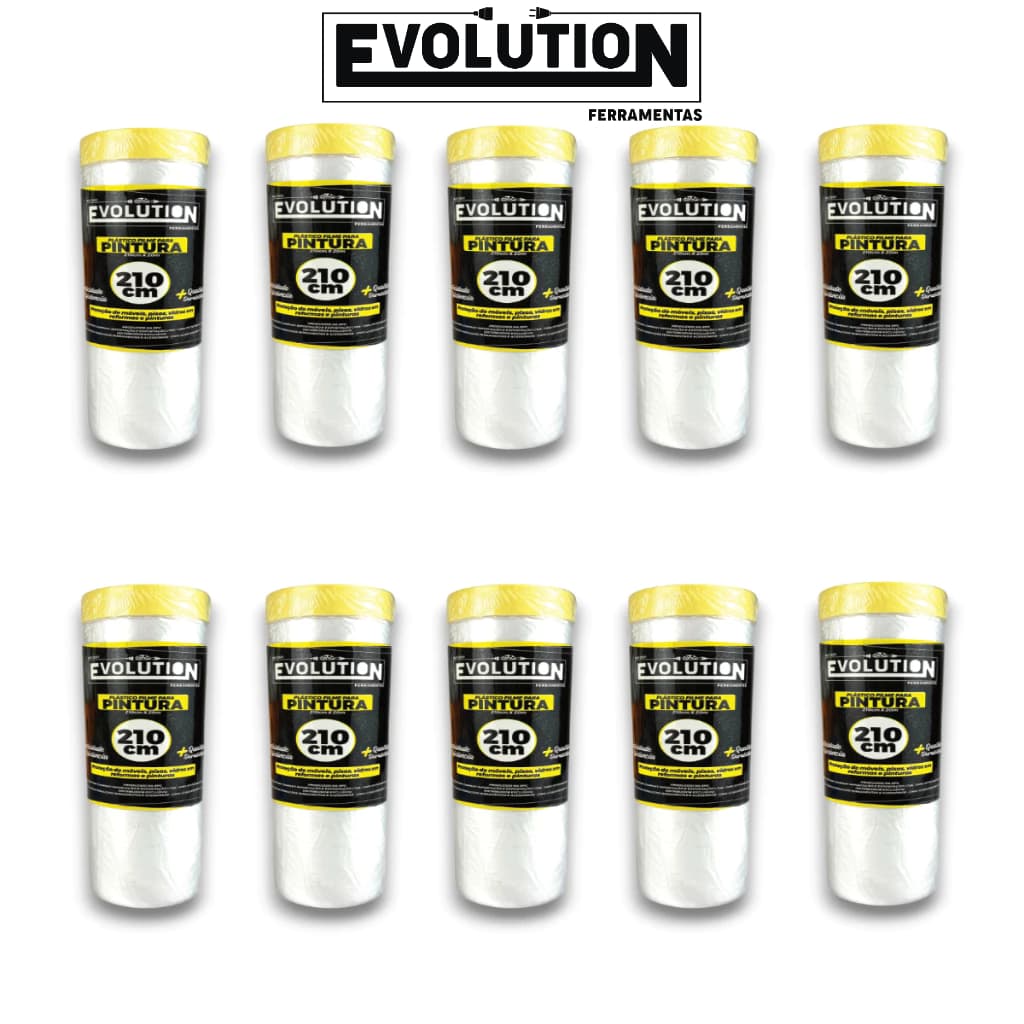 Kit 10 Plásticos Filme Mascaramento Evolution para Pinturas Obras Proteção Eletrostático