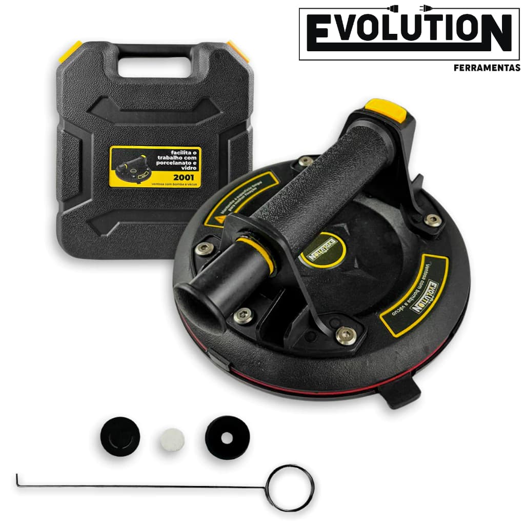 Ventosa de Sucção Á Vácuo Manual Evolution 200kg para Vidros Metais Placas Solares para Vidraceiros