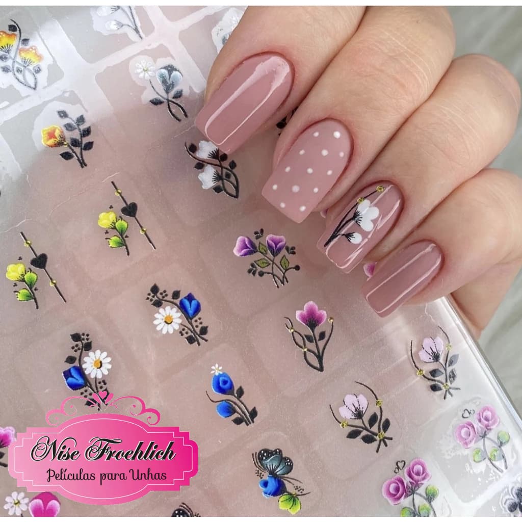 Cartela de Adesivos Flores Tulipas delicada Pode Encapsular! Ref.ad36