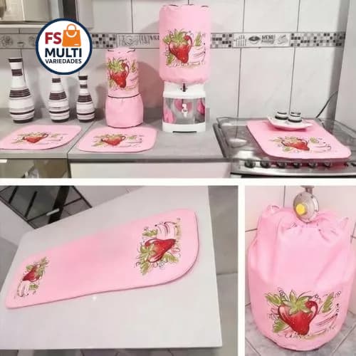 Conjunto Cozinha 7 Peças Estampado Panos de Cozinha Estampado