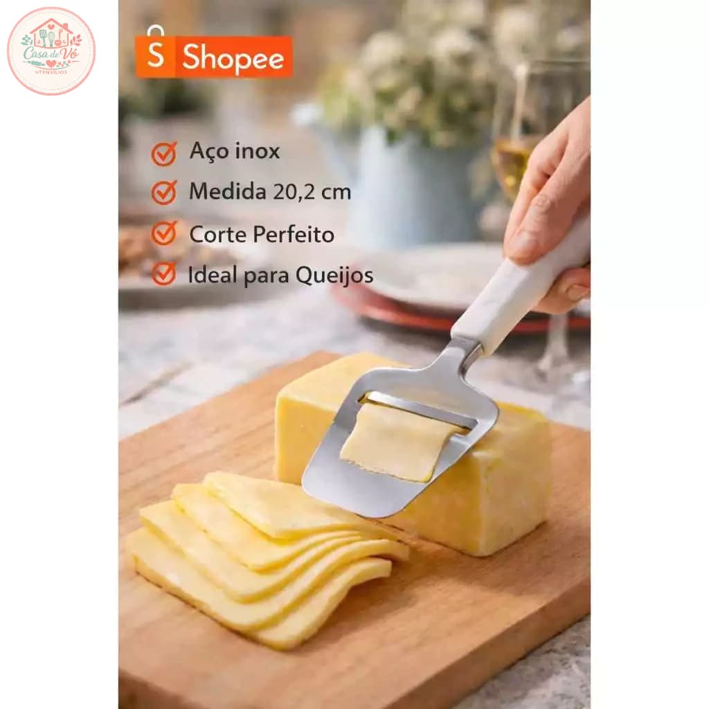 Fatiador de Queijo Inox Xpert Coleção Alpha Lâmina Profissional