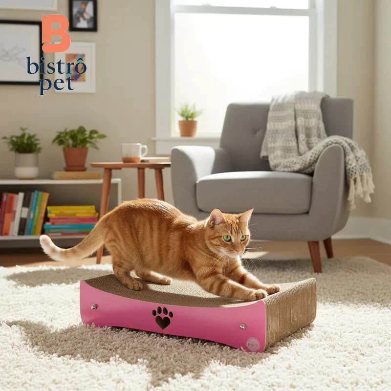 Arranhador para Gatos em ACM e Papelão Shelby - Rosa