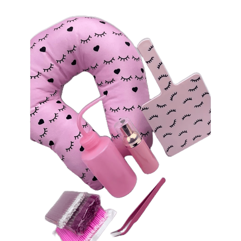 Kit Completo para Extensão de Cílios ROSA/PINK BARBIE GIRL - Ferramentas para Lash