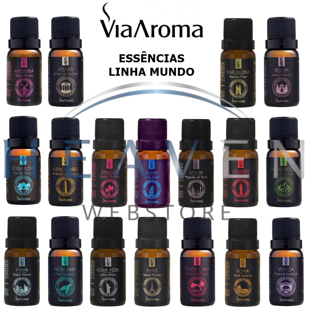 Essência Via Aroma - Linha Mundo Escolha Seu Aroma - Aromatizador Difusor Aromaterapia