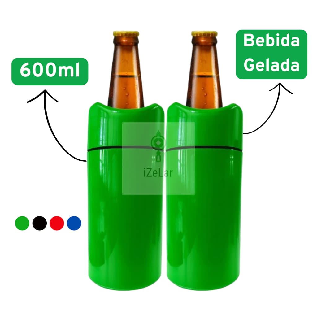 Kit 2 Porta Garrafa Térmico para Cerveja 600ml Isopor Cervegelas - Mantém Gelada Isolamento Térmico