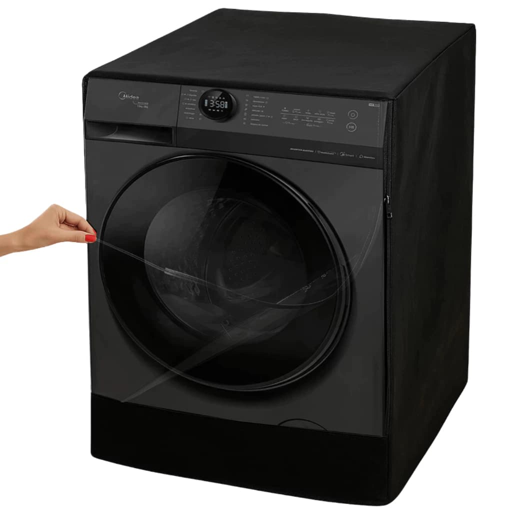 Capa Impermeável Reforçada Maquina Lava e Seca Midea Healthguard 13Kg Preta