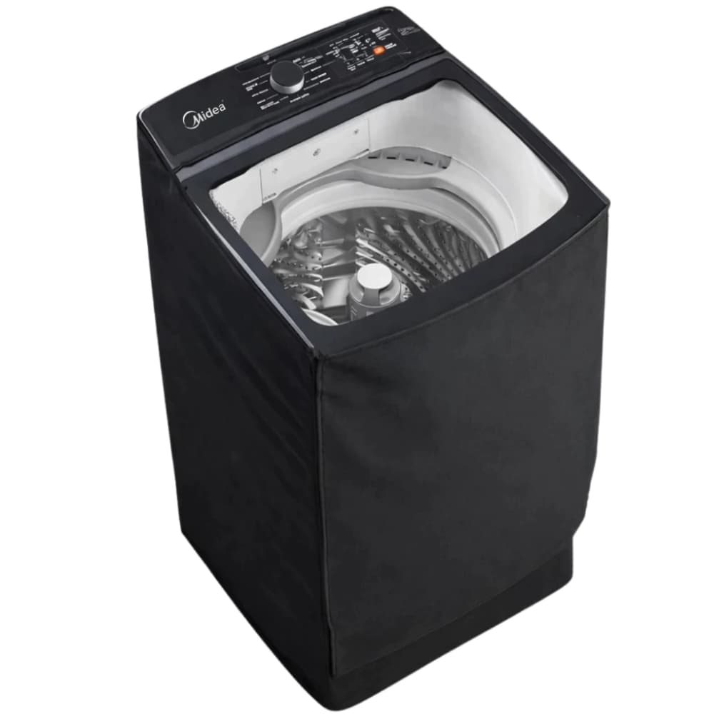 Capa Maquina de Lavar Panasonic 14 16 17kg Nova Ziper Transparente Preta