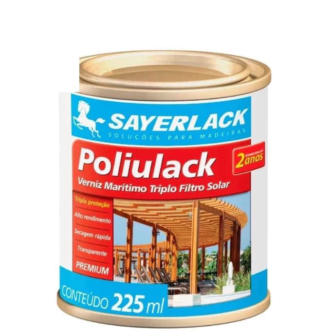 Poliulack Verniz Marítimo Triplo Filtro Solar A/B 225mL - SAYERLACK