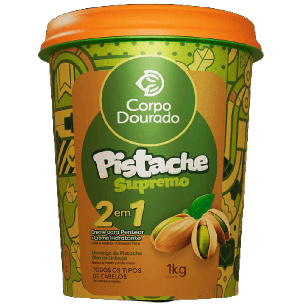 Creme 2 em 1 Pistache Supremo Corpo Dourado 1kg – Nutrição Intensa, Brilho e Maciez