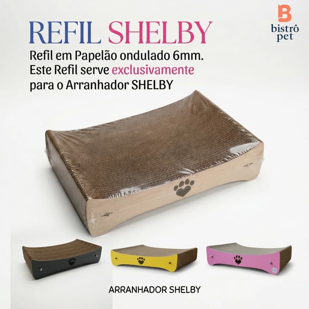 Refil Arranhador Shelby para gatos  ( Amarelo/Preto/Pink/Laranja/Azul)