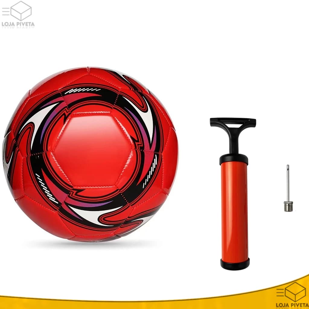 Bola de Futebol Bomba de Encher Ar Profissional Campo Costurada 25cm Tamanho Oficial Costurada