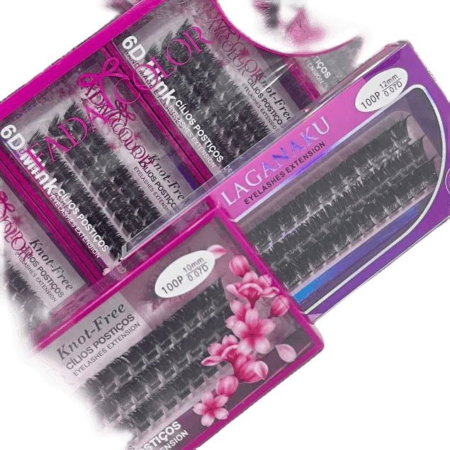Cílios tufos de seda FADA COLOR100 pelos fada color - curvatura D/ Laganaku
