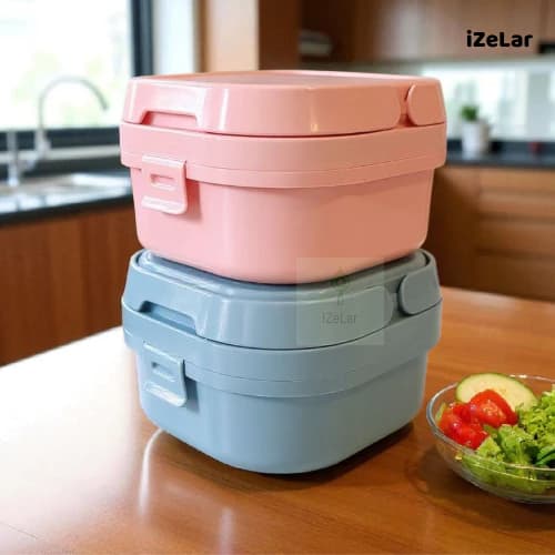 Marmita Com Divisoria Fitness 660 ml -  Pote Com Alças Hermético Lancheira Fit Micro-ondas e Freezer