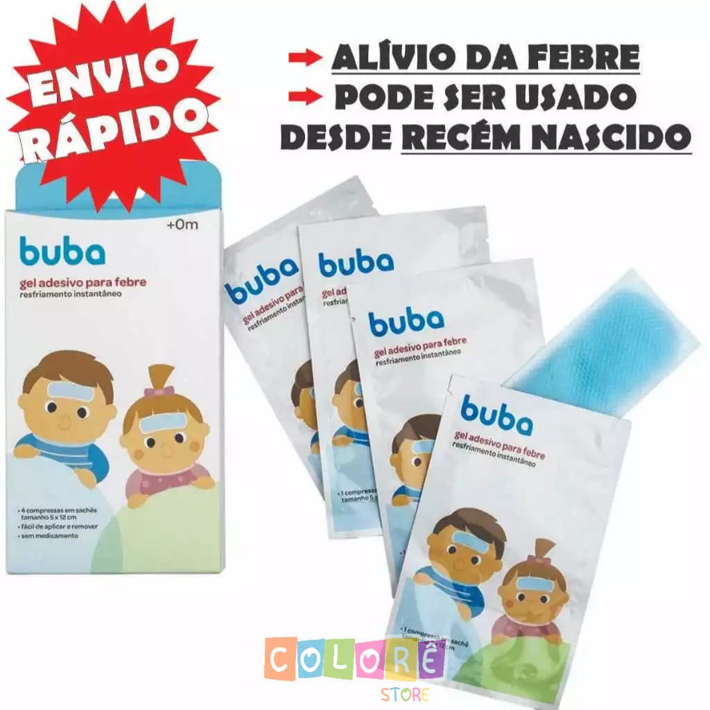 Kit Compressas Adesivas Refrescantes Para Alíviar Febre Buba Gel Vacina Bebê Recém Nascido Criança