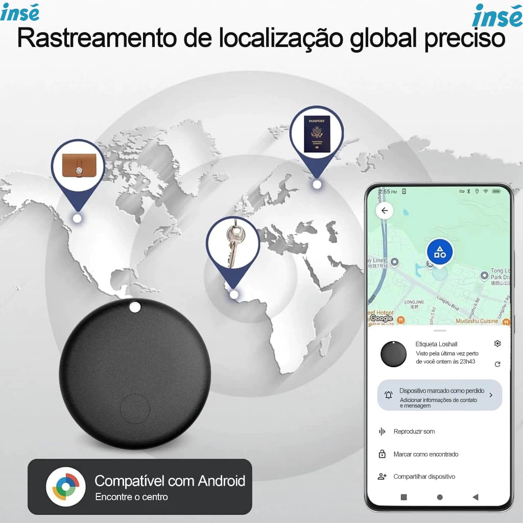 Tag Inteligente Certificado Google Find My Device Android, Alternativa Compatível com AirTag 1 Unid