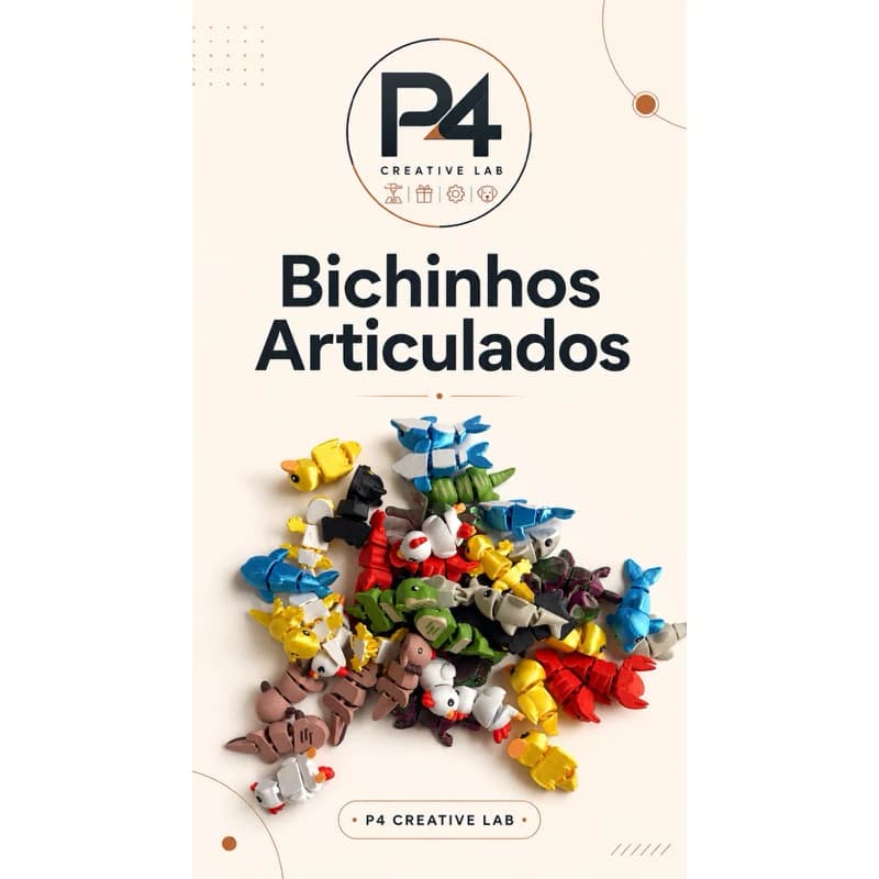 Bichinho Articulado 3D Mini Animais Colecionável Brinquedo Criativo Fidget Toy