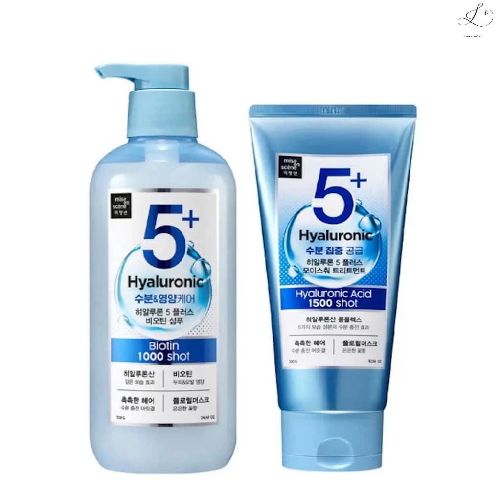 Mise en Scène - Shampoo Moisture Hyaluronic Acid Biotin 700g + Máscara 1500 Shot 300g