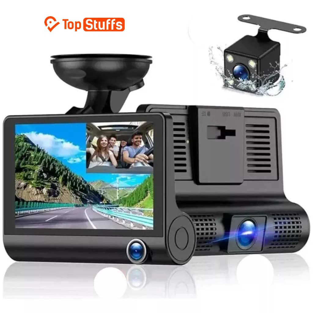 Camera Veicular Automotiva Gravação Full Hd Frontal Ré Lcd 4