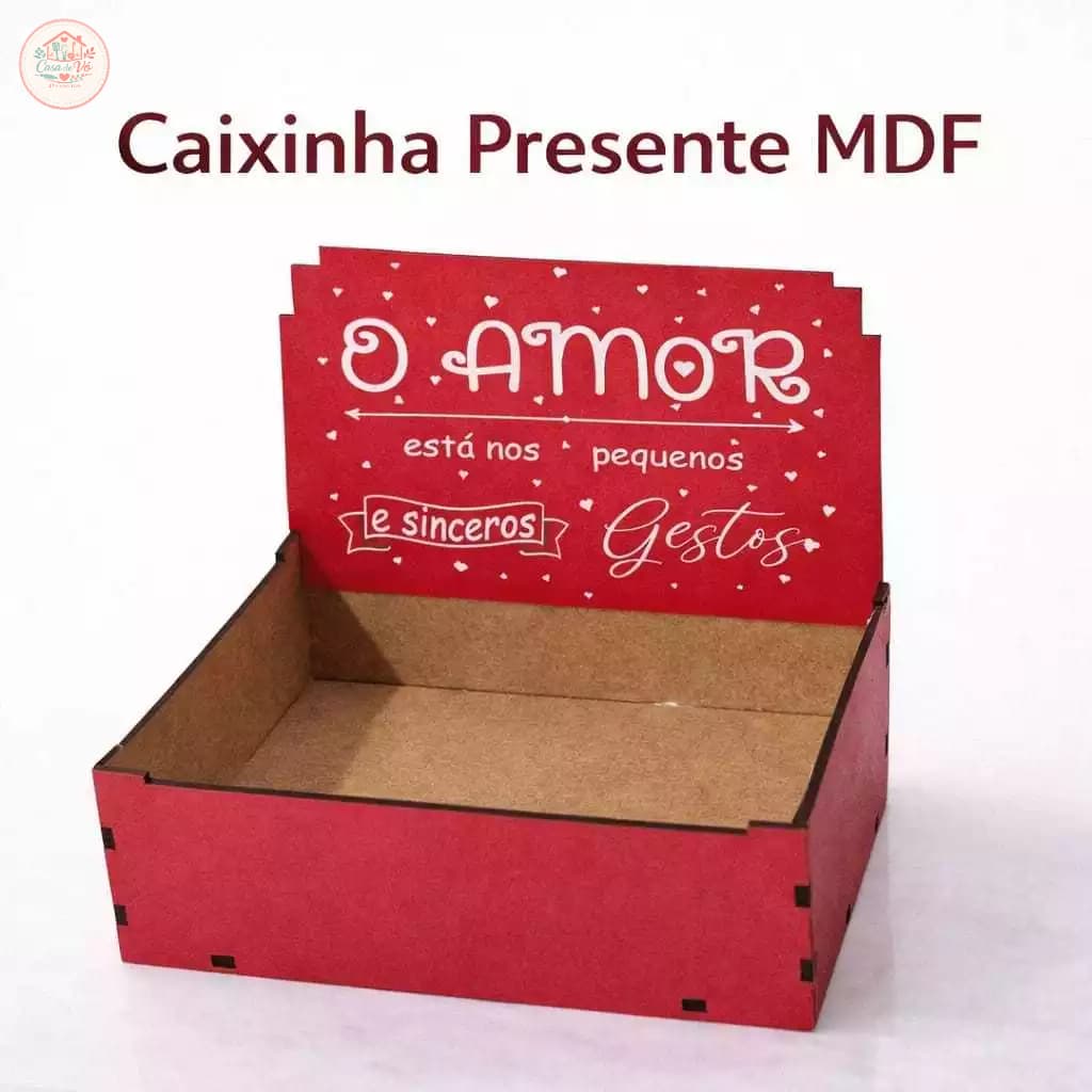 Caixa MDF Presente  Decorativa Romântica Amiga Mãe Porta Chocolates Bombons Fotos Sabonetes