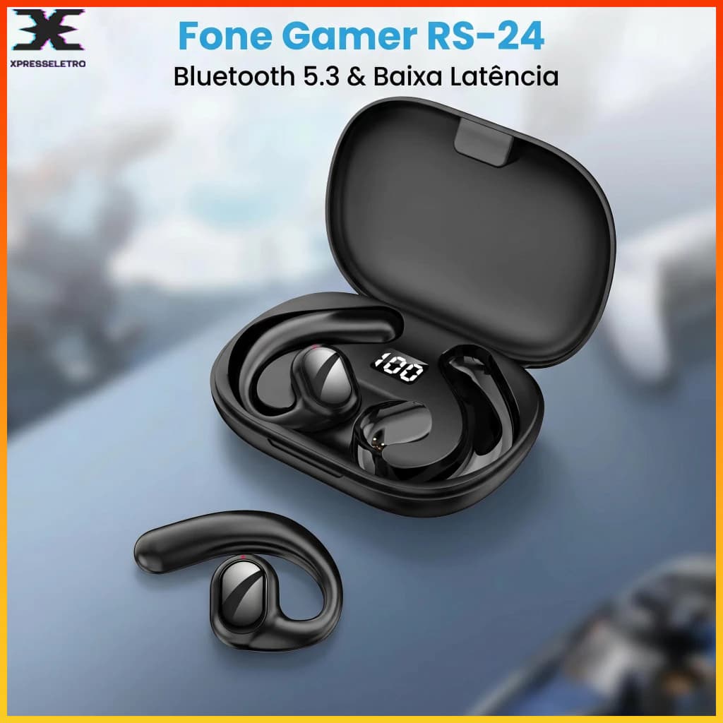 Fone de Ouvido  Bluetooth 5.3  Gamer  In-Ear Baixa Latência com Microfone Som Estéreo para Android iOS