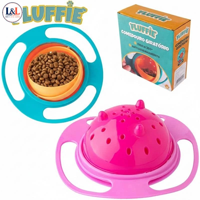 Comedouro Giratório 360° Anti Derramamento para Cães e Gatos | Tigela Inteligente Pet + Porta Ração