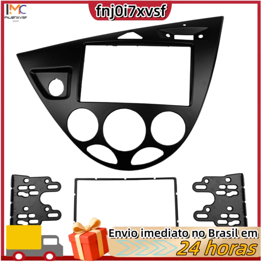 Painel frontal para rádio 2 DIN para Ford Focus/Fiesta,moldura frontal, instalação para veículos com volante à esquerda.