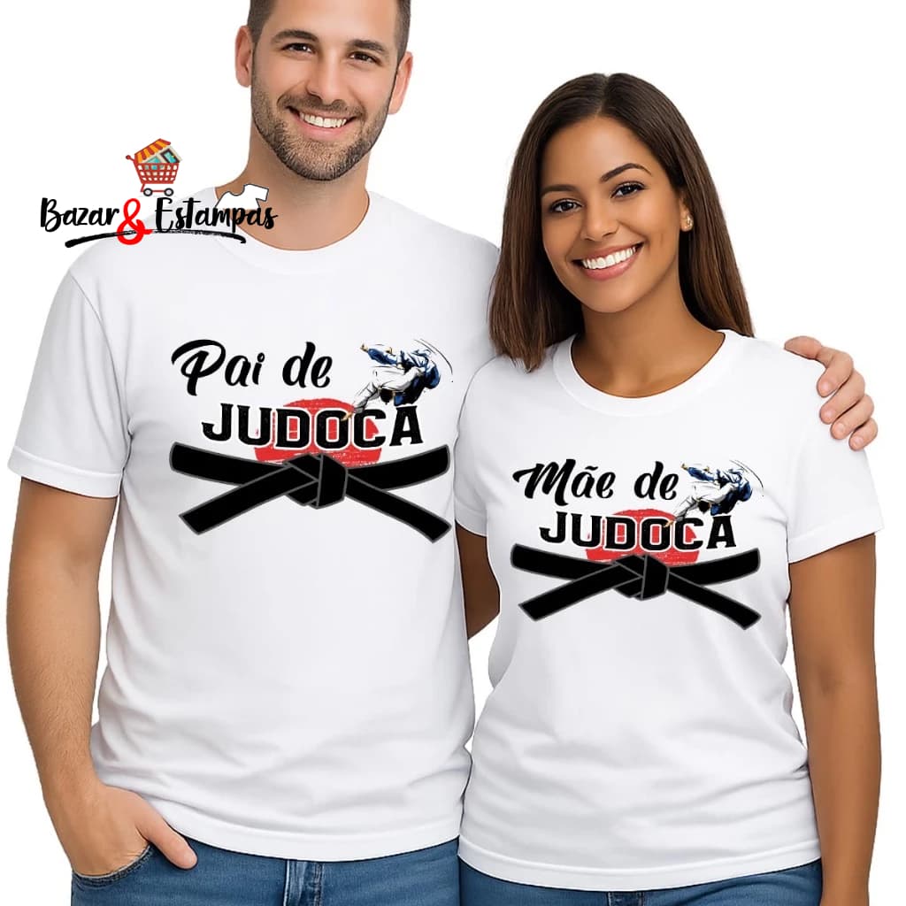2 Camisetas Pai e Mãe de Judoca Camisa Arte Marcial Japonesa Camiseta judô Esporte
