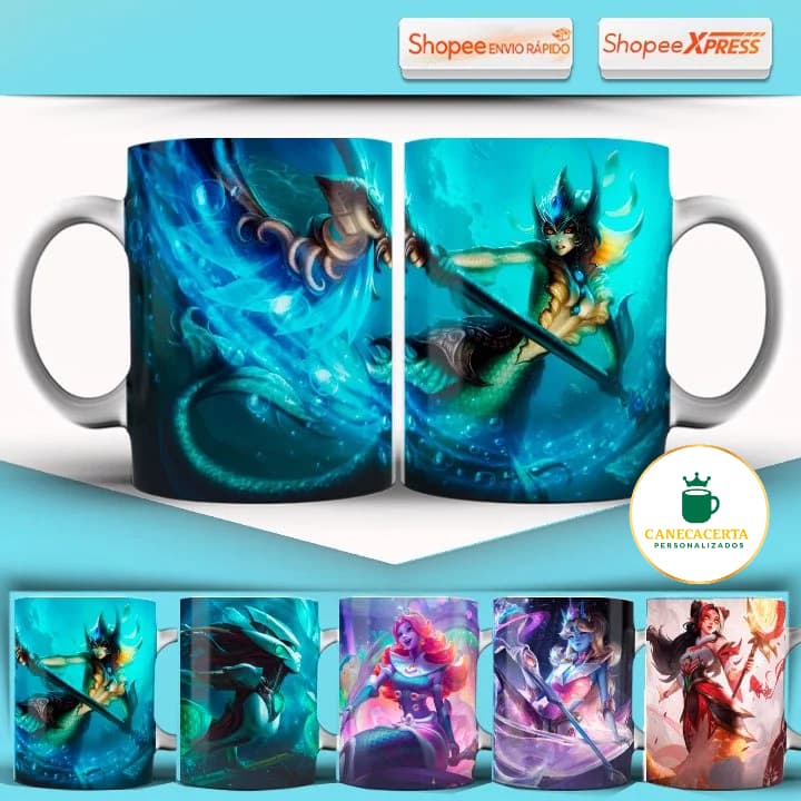 Caneca Nami Vários Modelos Todas Skins Jogo League Of Legends LOL Caneca Gamer 325ML