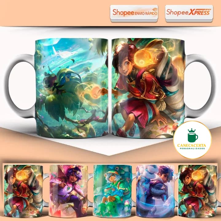 Caneca Milio Vários Modelos Todas Skins Jogo League Of Legends LOL Caneca Gamer 325ML