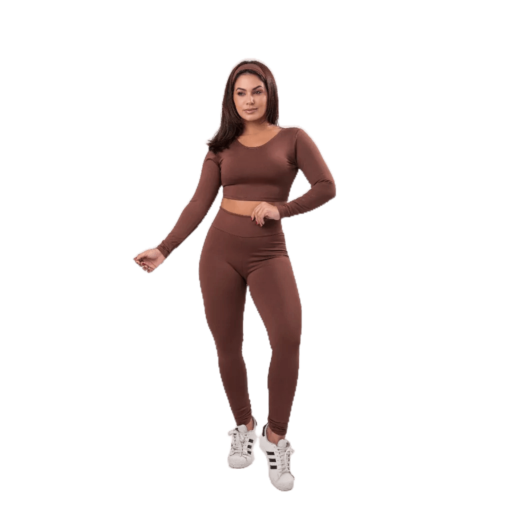 Conjunto Legging e Cropped Manga Longa Suplex