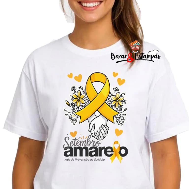 1 Camiseta Setembro Amarelo Campanha Saúde Prevenção Unissex