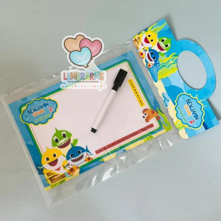 10 Lousa Mágica Baby Shark 3 em 1 Lembrancinha Personalizada - Fazemos todos os temas