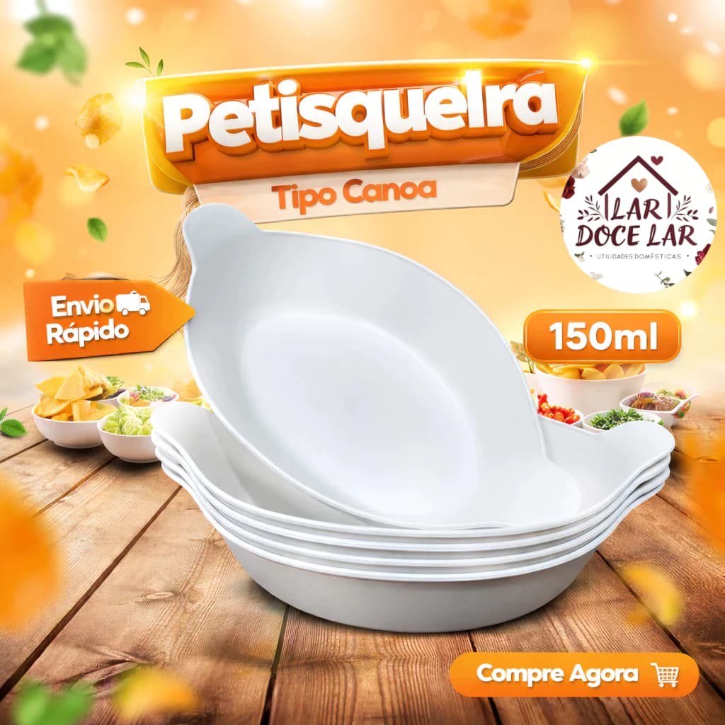 Kit 10 Petisqueira Barquinha Canoa 150ml Pequena Branca Churrasco Festa Frios Amendoim Caldos