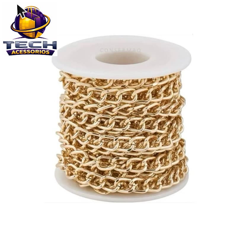 Corrente para bolsas 2.5 groume,com 5 e 10 metros, alumínio nas cores dourado, prata,.