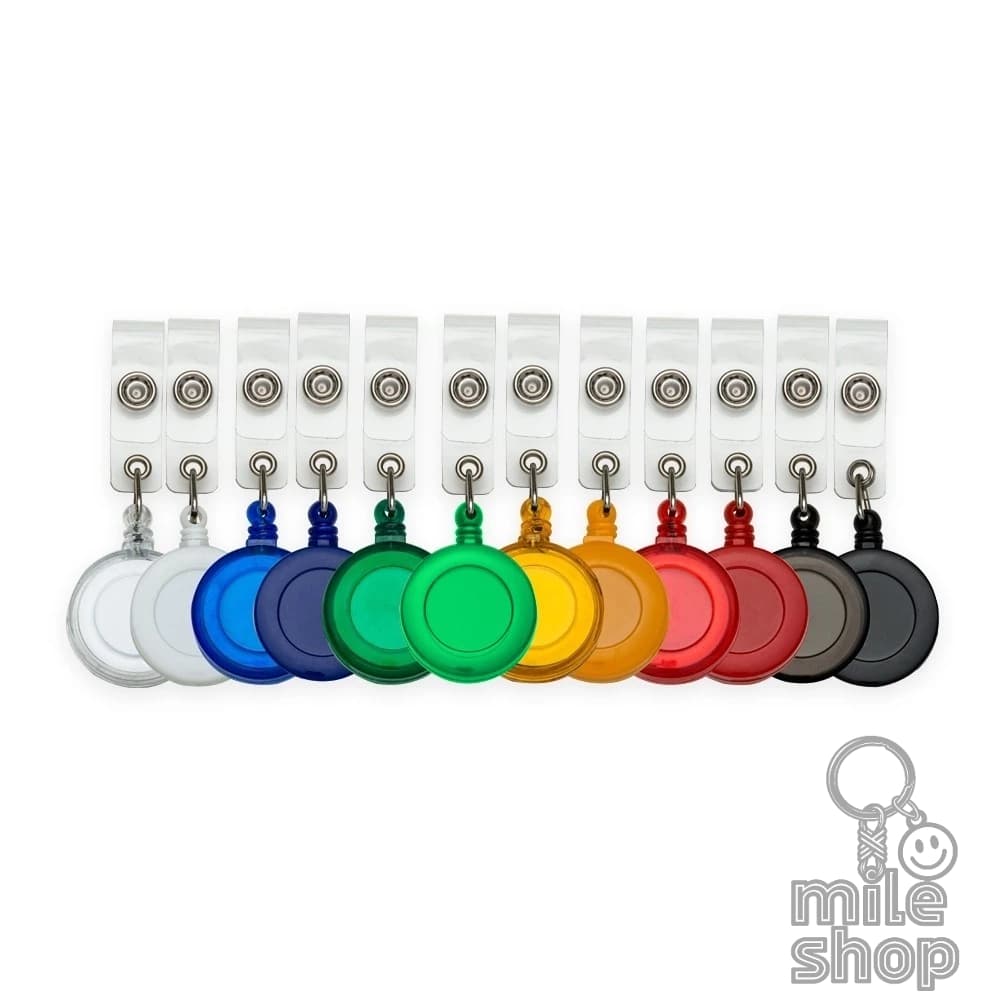Kit com 5 unidades de Porta Cracha Retrátil Roller Clips Varias Cores Envio Imediato