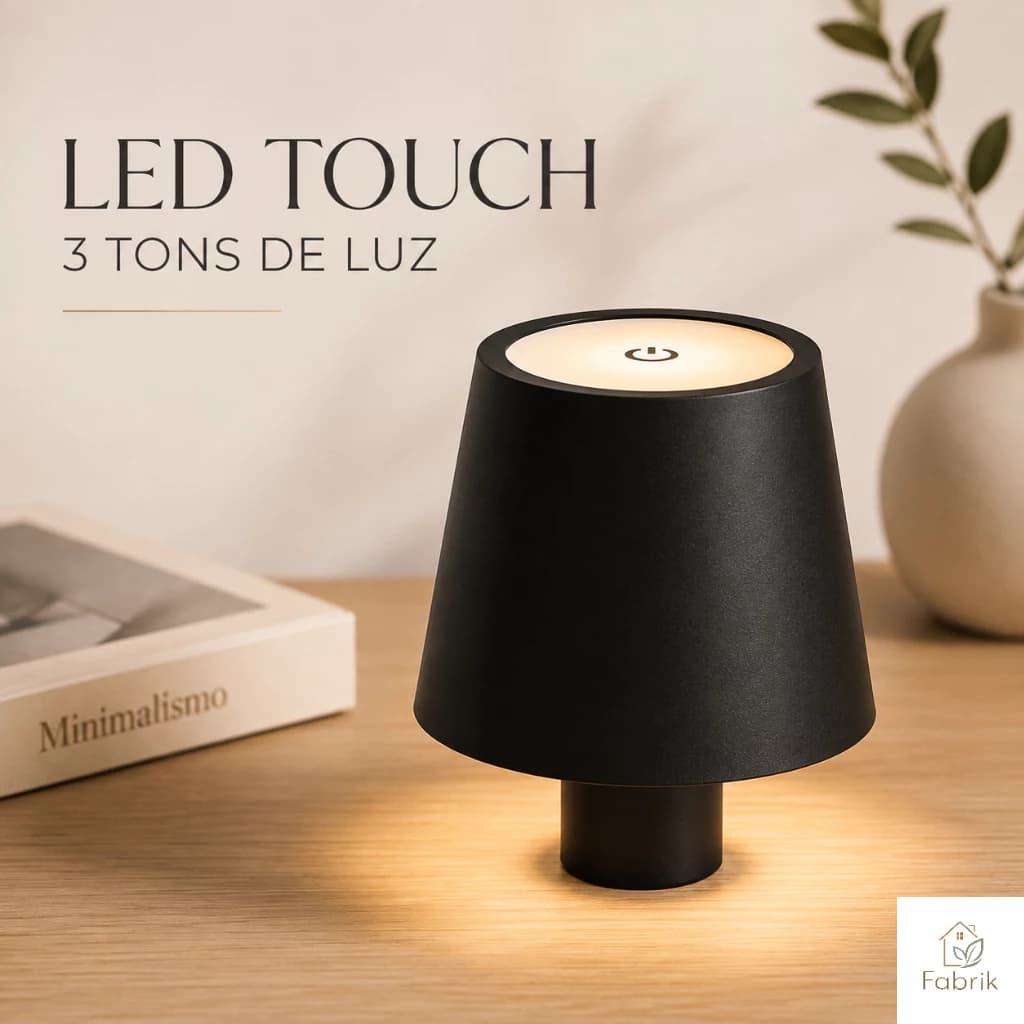 Mini Luminaria Led Portatil Preta Luz Economica Decoracao Ambiente Iluminacao