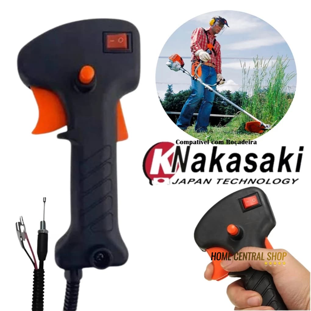 Gatilho Acelerador Manete Completo Para Roçadeira Nakasaki 63cc 75cc