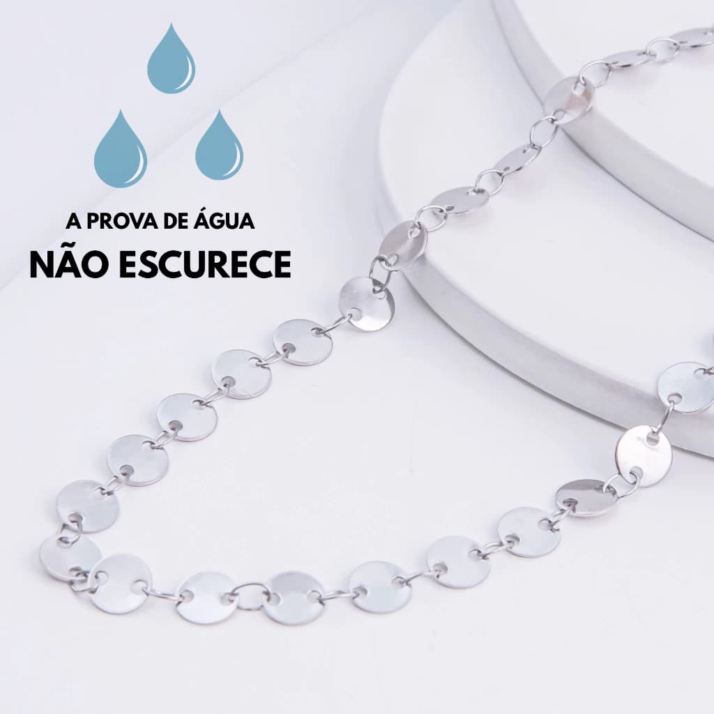 COLAR CHOKER MINI CÍRCULOS AÇO INOXIDÁVEL ANTIALÉRGICO FEMININO SEMIJOIA LUXO PREMIUM MODA