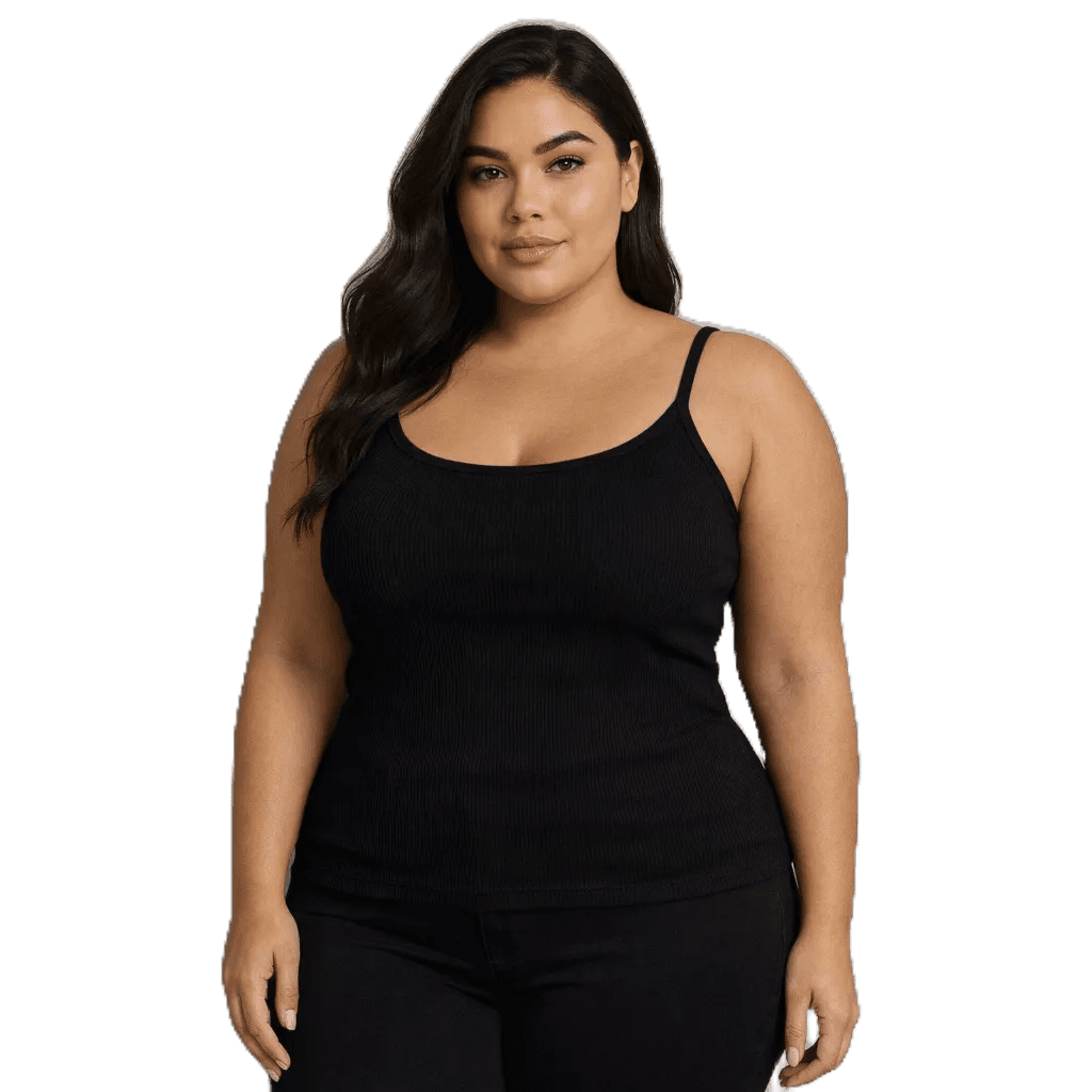 Regata Feminina De Alcinha Básica Lisa Confortavel Do Slim ao Plus Size