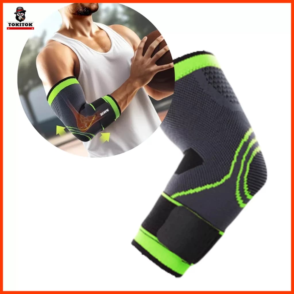 Cotoveleira Compressão Ajustável Ortopédica Esportiva com Faixa de Suporte para Academia Treino Trabalho