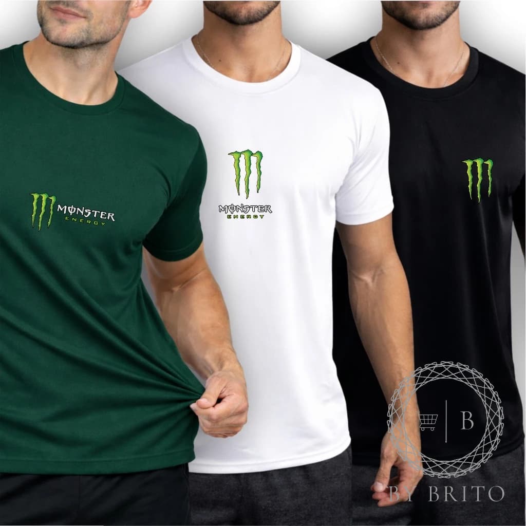 Kit 3 Camisas Masculinas da MIX MONSTER Torcedor Camiseta Futebol Treino Academia Confortável
