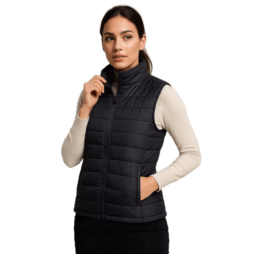 Jaqueta Colete Puffer Unissex Acolchoado Bobojaco Inverno Estilo Bomber Leve Corta Vento 2 Bolsos Fechamento em ziper